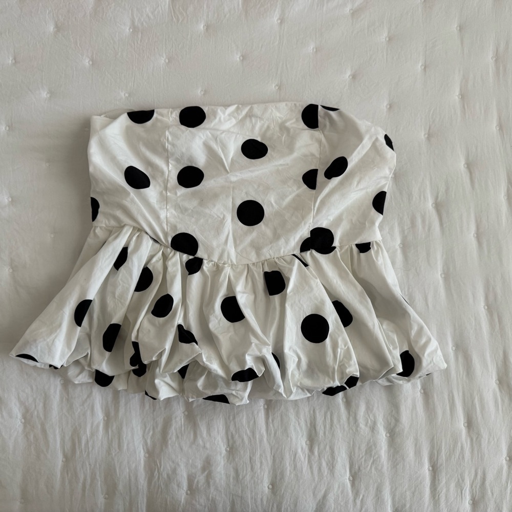 Elegant Black and White Polka Dot Blouse
